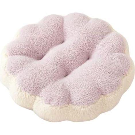 Coussin de chaise rond moelleux antidérapant violet clair  Design en forme de fleur, plusieurs couleurs, utilisation au sol et sur chaise, maison et salle à manger, tapis de méditation (1/5)