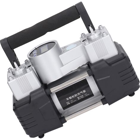 12V tragbarer Luftkompressor, Zweizylinder-Reifenfüller mit Digitalanzeige, Hochleistungspumpe mit 100 PSI, LED-Licht für Autos und Fahrzeuge. (1/5)