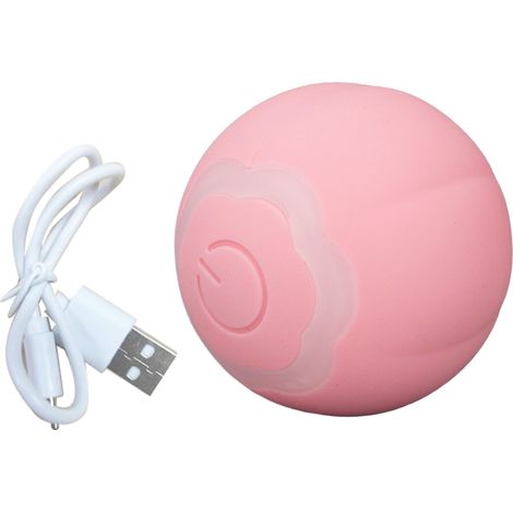 Boule interactive intelligente pour chat et chien, jouet autonome à mouvement perpétuel, rose, emballage neutre. (1/5)