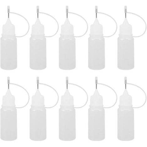 20pcs bouteilles d'aiguille vides, applicateur de bouteille de colle de bouteille de colle vide de 20 ml avec outil de pointe d'aiguille pour l'encre d'huile de colle E-Liquid (1/4)