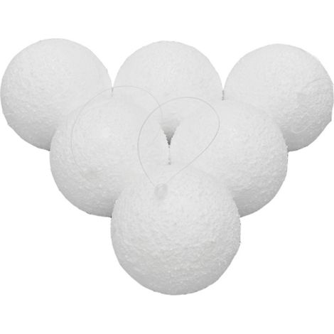 6 Boules de Noël en Mousse Blanches 10cm Décorations Festives pour Sapin Mariage Fête (1/5)