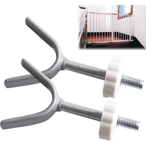 Baby Barrières Boulons en Y,Rallonge de Barrière Y Spindle,Y Filetées de Broche Tiges,Protections Murales Barriere de Securite Enfant,pour Barrières de Sécurité et Garde-Corps d'escalier,2PCS (1/5)