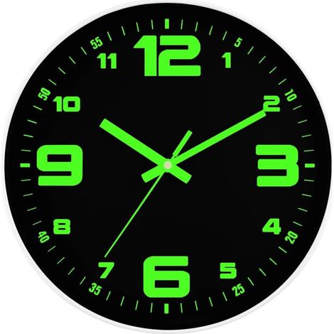 Bardusch - Horloge murale lumineuse 30 cm en verre, piles, style moderne décoratif pour maison ou bureau (1/4)