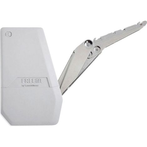 Ferrure relevage vertical freeflap mini – Charge 2,7 à 14,7 kg – Angle d'ouverture 107° – Montage rapide avec eurovis – Pour caisson 200 à 450 mm – Kesseböhmer (1/5)