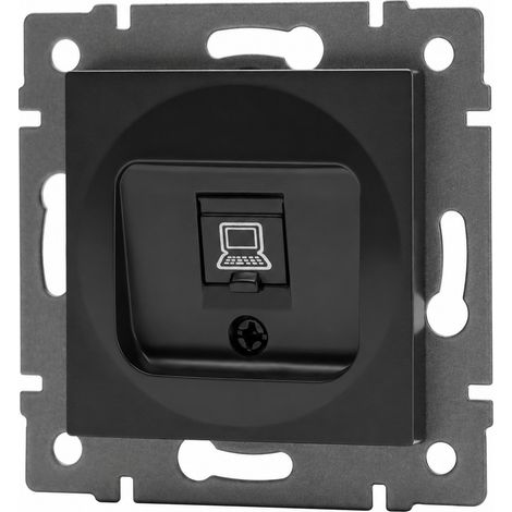 Prise Internet Murale RJ45 cat 6 Série G en PC Noir 13 × 9 × 10 cm – Livraison gratuite