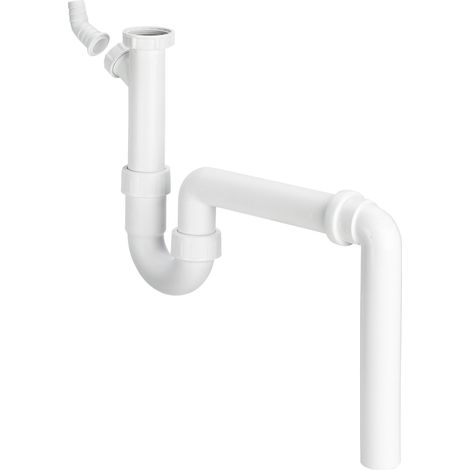 Piège à odeurs tubulaire 7985.70 en plastique blanc G1 1/2 x 50 mm