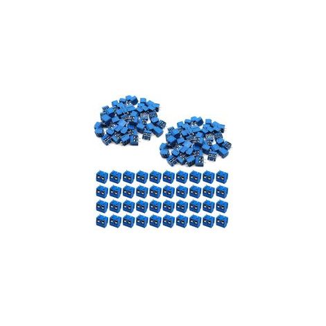 160 Pièces 2 Broches PCB Vis Connecteur, Bornier à Souder Bleu, 5mm Bornier à Vis de PCB Circuit Imprimé pour Arduino (1/5)