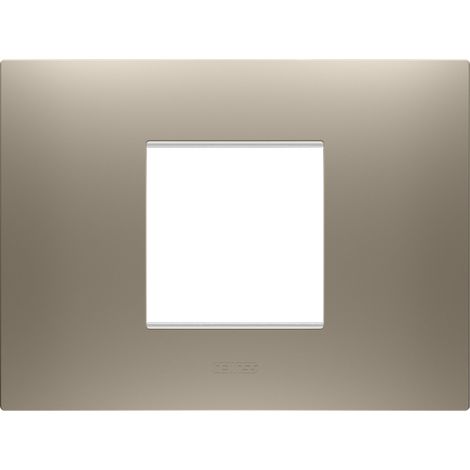 PLAQUE EGO RECTANGULAIRE 2P BRONZE CLAIR GEWISS GW16002BR