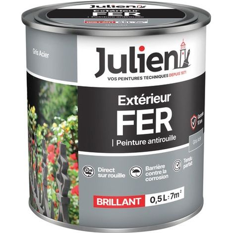 Vernice Julien Fer Antiruggine Grigio Acciaio 0,5l - Julien