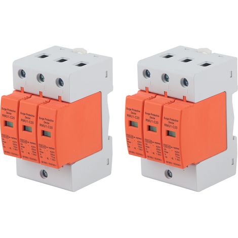 Pack de 2 protections contre les surtensions sur rail DIN, 3 modules, 420 V AC, RMU1-C20 (1/5)
