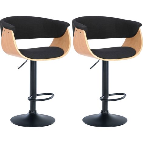 Set di 2 sgabelli Vestal Natura/nero Tessuto (1/5)