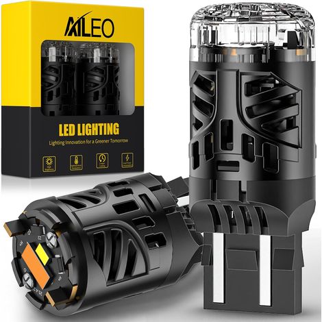 7443 Switchback LED Bulbs White/Yellow, CANBUS Error Free Hyperflash - Front Turn Signal, Daytime Running Light/DRL (1/5)