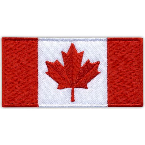 Kanadische Flagge als Aufnäher – 8,4 cm – zum Aufbügeln/Heißsiegeln – gestickter Aufnäher/Abzeichen/Emblem