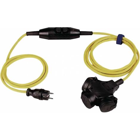 Schutzkontaktverlängerung 16 A 230 V 4,5m H07RN-F 3x1,5 mm² gelb IP44 (1/5)