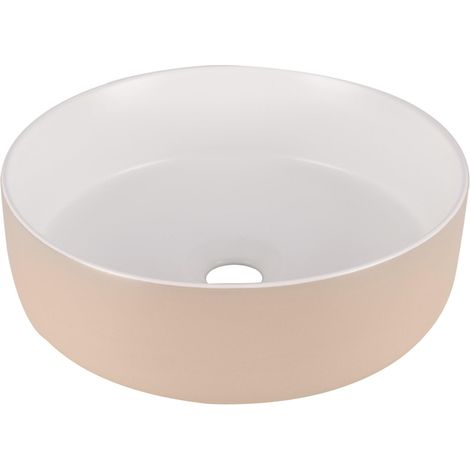 Differnz MIRA Vasque à poser - 36x12cm - céramique - beige/blanc