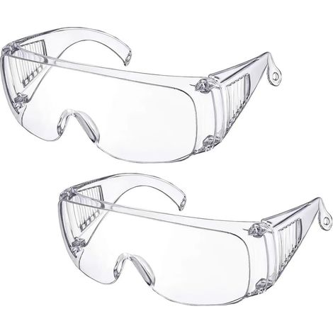 Lunettes Protection 2 pièces Transparentes Lunettes Sécurité Lunettes Protection Laboratoire Yeux Lunettes Sécurité Légères (1/4)