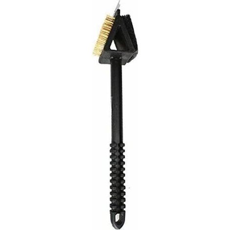 Brosse de nettoyage 3 en 1 pour barbecue – Brosse de fil de cuivre d'angle Brosse de nettoyage pour gril de barbecue Fil de cuivre Éponge Pelle Manche long (2pcs) (1/4)