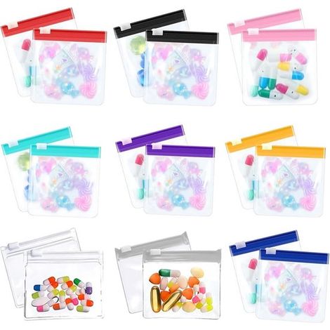 Confezione da 18 mini sacchetti trasparenti con cerniera (7x7,6 cm), sacchetti riutilizzabili per viaggi, piccole imprese e dolciumi.