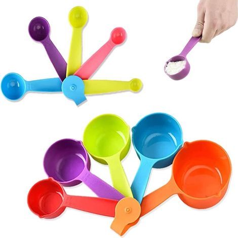 Set of 10 Rainbow Measuring Spoons, Measuring Cups and Spoons, Measuring Spoon Sets, BPA-Free Plastic Measuring Spoons, Plastic Measuring Spoons for Cooking and Measuring (1/5)