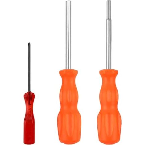 Lot de 3 tournevis de sécurité 3,8 mm et 4,5 mm et tournevis Triwing de 2,5 mm pour Super Nintendo, SNES, NES, N64 et GameBoy, orange (1/5)
