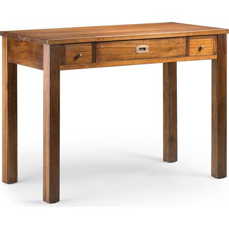 Bureau en bois massif de Mindy 3 tiroirs Orka 110cm (1/5)