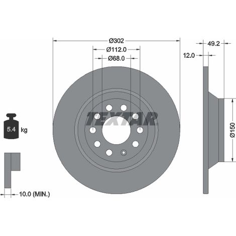 Lot de 2 Disques de frein Textar 92132503 AUDI 4F0615601E