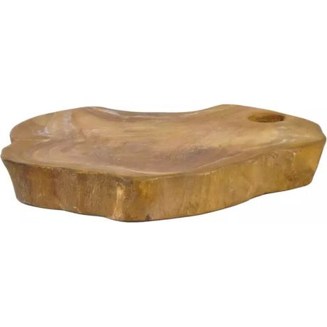 Planche à découper artisanale 30 cm en bois de teck naturel – Grain fin et résistant – Élégante pour présentation et découpe – Meubletmoi (1/5)