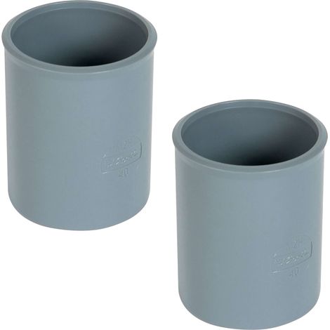 2x manchon à butée femelle femelle diamètre 50mm PVC raccord connecteur tube tuyau plomberie