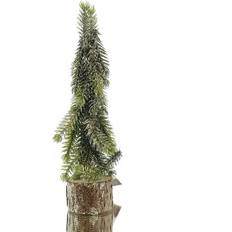 Kaemingk Weihnachtsdeko Minitanne Goldfarbener Glitter Holzbasis - Kunststoff (1/2)