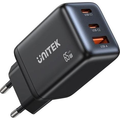 CARGADOR DE RED GAN 2xUSB-A, USB-C, PD 3.0, 65 W (1/2)