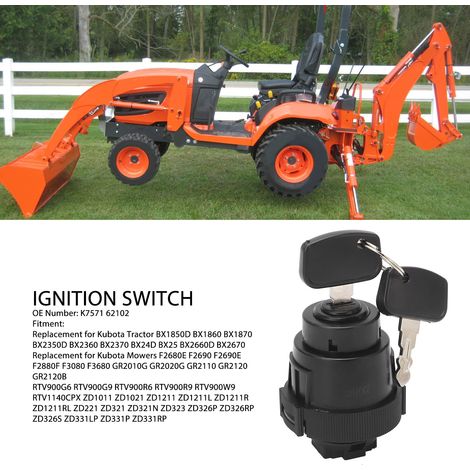 Interruttore di avviamento K7571 62102 con chiavi, interruttore antispruzzo per Kubota ZD221 ZD321 ZD323 (1/5)