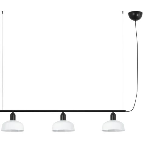 Faro Tatawin Petit plafonnier suspendu noir, blanc brillant, 3 ampoules E27