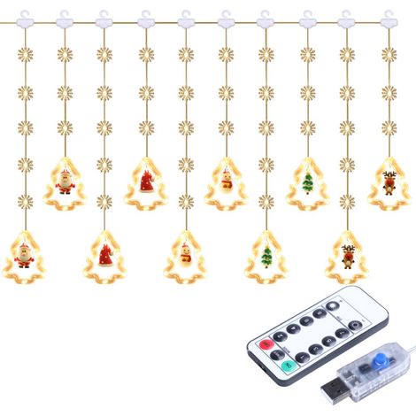 Guirlande lumineuse LED féerique Noël étoile sapin bonhomme neige Père Noël guirlande intérieur extérieur fête mariage décoration (1/5)