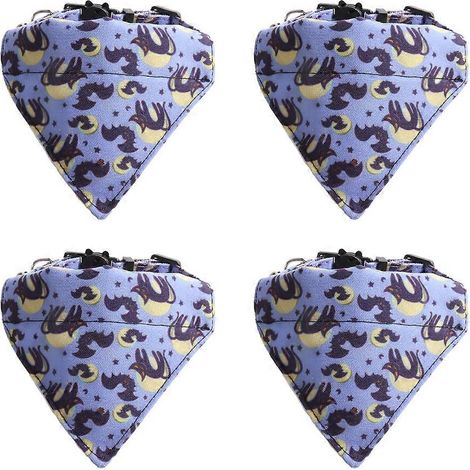 Lot de 4 bandanas réversibles à motif citrouille pour chiens et chats, parfaits pour Halloween. (1/4)