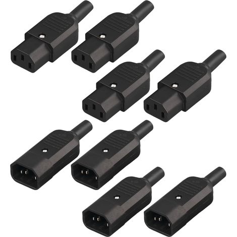8Pcs Adaptateur Prise Anglaise IEC C14 Mâle à C13 Femelle, Connecteur Alimentation AC 250V 10A 3 Broches, Fiche Male Prise Electrique Universelle pour Ordinateur PC TV Moniteur Imprimante (1/5)