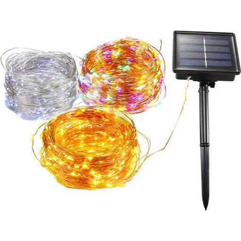 Lumières Solaires Extérieures LED 50 Ampoules Éclairage Puissant Fil de Cuivre Durable 8 Modes 16.4ft-KZQ (1/5)