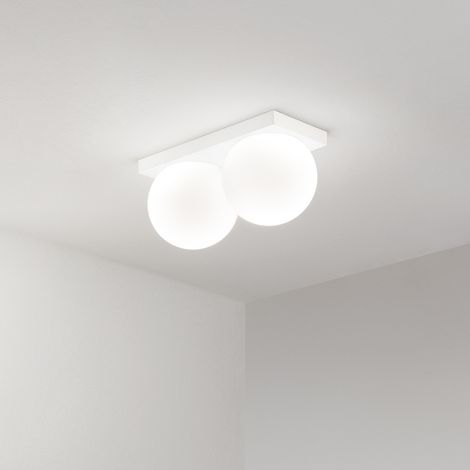 Plafoniera Moderna Dot Metallo Bianco Opaco Led 16W Ip40
