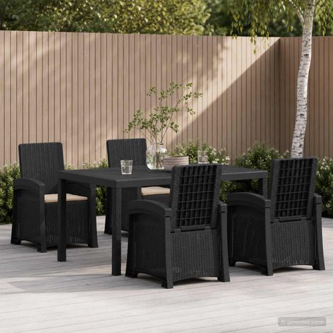 vidaXL Set da Pranzo per Giardino 5 pz Antracite e Tortora PP (1/5)