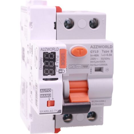 RCCB Interruttore Differenziale Puro WIFI Con Riarmo Automatico Tipo B 1P+N 3M 10000A 300mA AC 230V IP20 IEC61008-1 / IEC62423 GYL9, Disponibili 40A 63A (40A) (1/3)