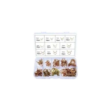 100 abrazaderas de resorte para mangueras de combustible, 5 mm, 6 mm, 7 mm, 8 mm, 9 mm, 10 mm, 11 mm, 12 mm, 13 mm, 14 mm (1/5)