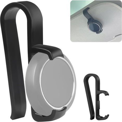 Set mit 2 Halterungen, kompatibel mit der universellen Sonnenblende Ooono Co-Driver 1 – Schwarz – Diebstahlsicher und unauffällig – UV-beständig (1/5)