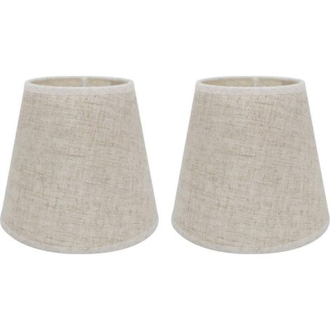 Lot de 2 Abat-jours E14/E27 pour Lampe de Table Applique Murale,Lustre,Abat-jour en Cristal,10 cm (Haut) x 14 cm (Hauteur) x 16 cm (Bas),Linen (1/5)