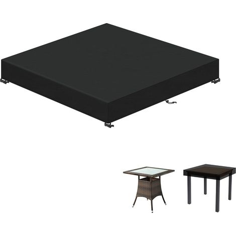 Housse Plateau Table Jardin 90x90x15cm Bâche de Protection Extérieur Housses Table Carrée Imperméable Anti-UV (1/5)