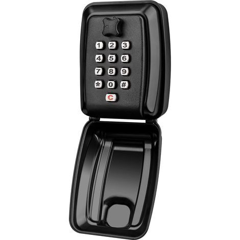 Waterproof Key Box Security Wall Mounted Key Box with 12 Digit Code Outdoor Key Safe Large Secure Key Box for Home, Airbnb, School, Factory, Black
