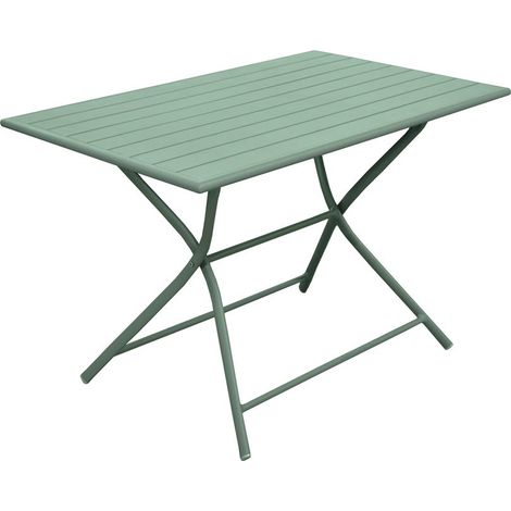 PROLOISIRS Guéridon pliant Globe en aluminium/lattes - 110 x 70 cm - amande