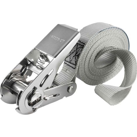 Sangle à cliquet en acier inoxydable 5m – Largeur 25mm – Mécanisme durable pour arrimage bateau – Usage marin – Ponsa (1/5)