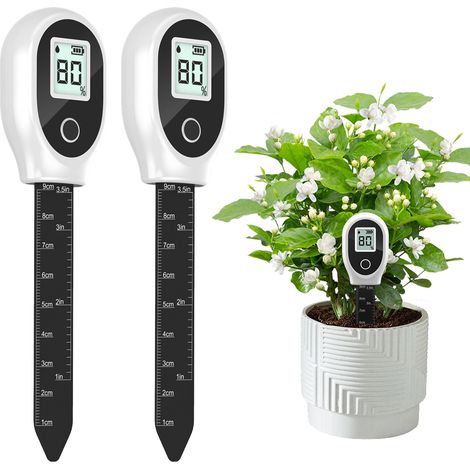 Lot de 2 testeurs de sol, Humidimètre pour sol avec échelle graduée, hygromètre portable pour plantes en pot, jardins et pelouses (1/5)