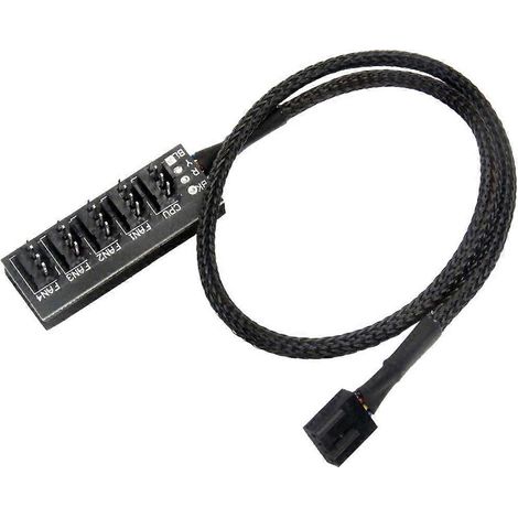 Hub PWM 4 broches 1 à 5 pour ventilateur de refroidissement CPU/boîtier - Câble adaptateur répartiteur (1/5)