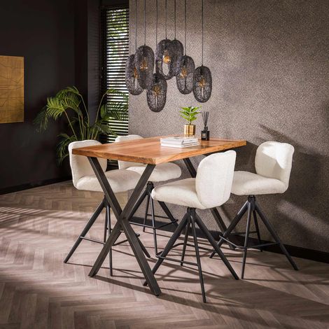 Industrieller Bartisch Kevin 140 cm Kreuzbein