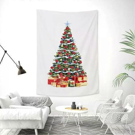 Tapisserie murale rectangulaire motif sapin de Noël, aspect peau de pêche, 100 x 150 cm x 6 pouces